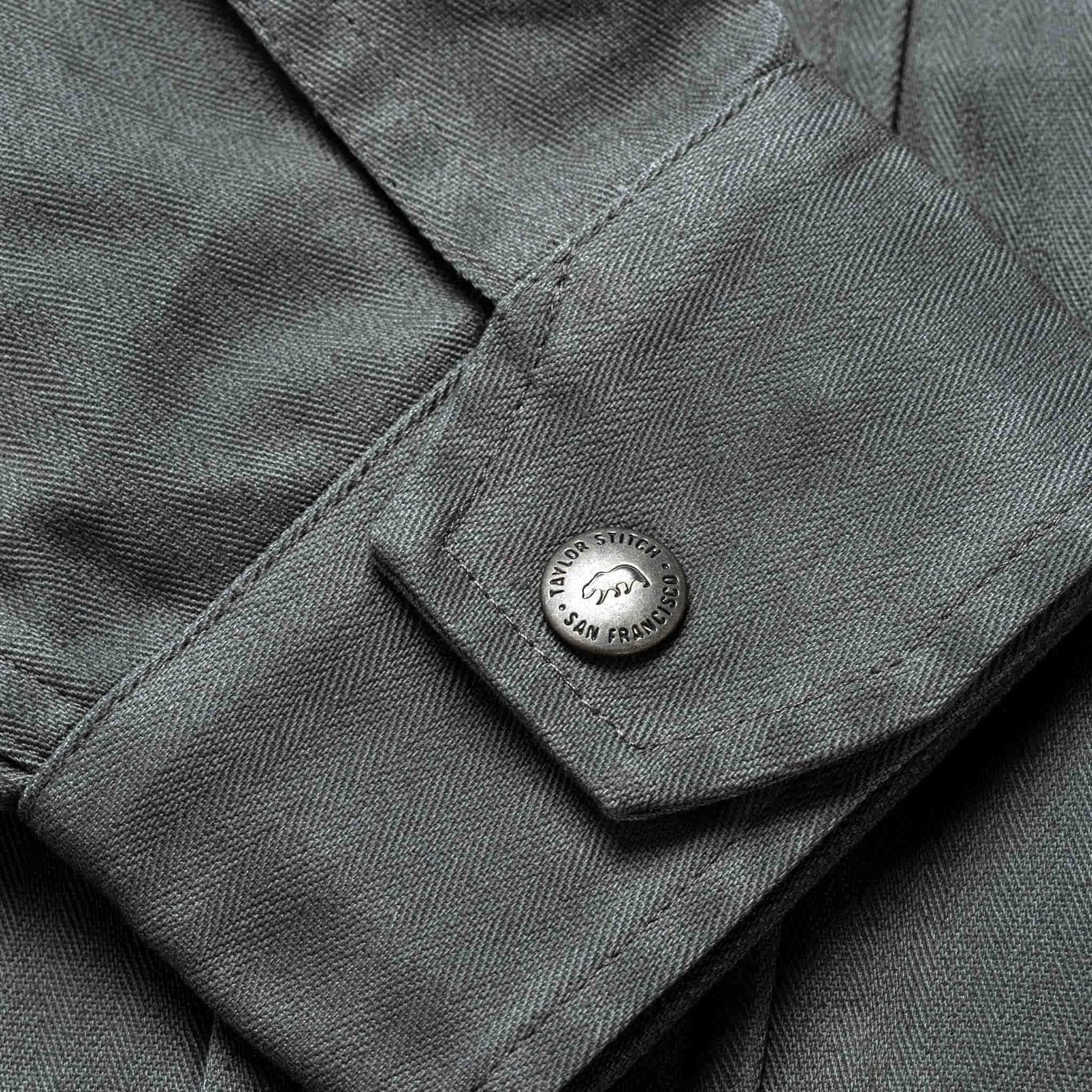 The Bomber Jacket in Washed Slate Herringbone