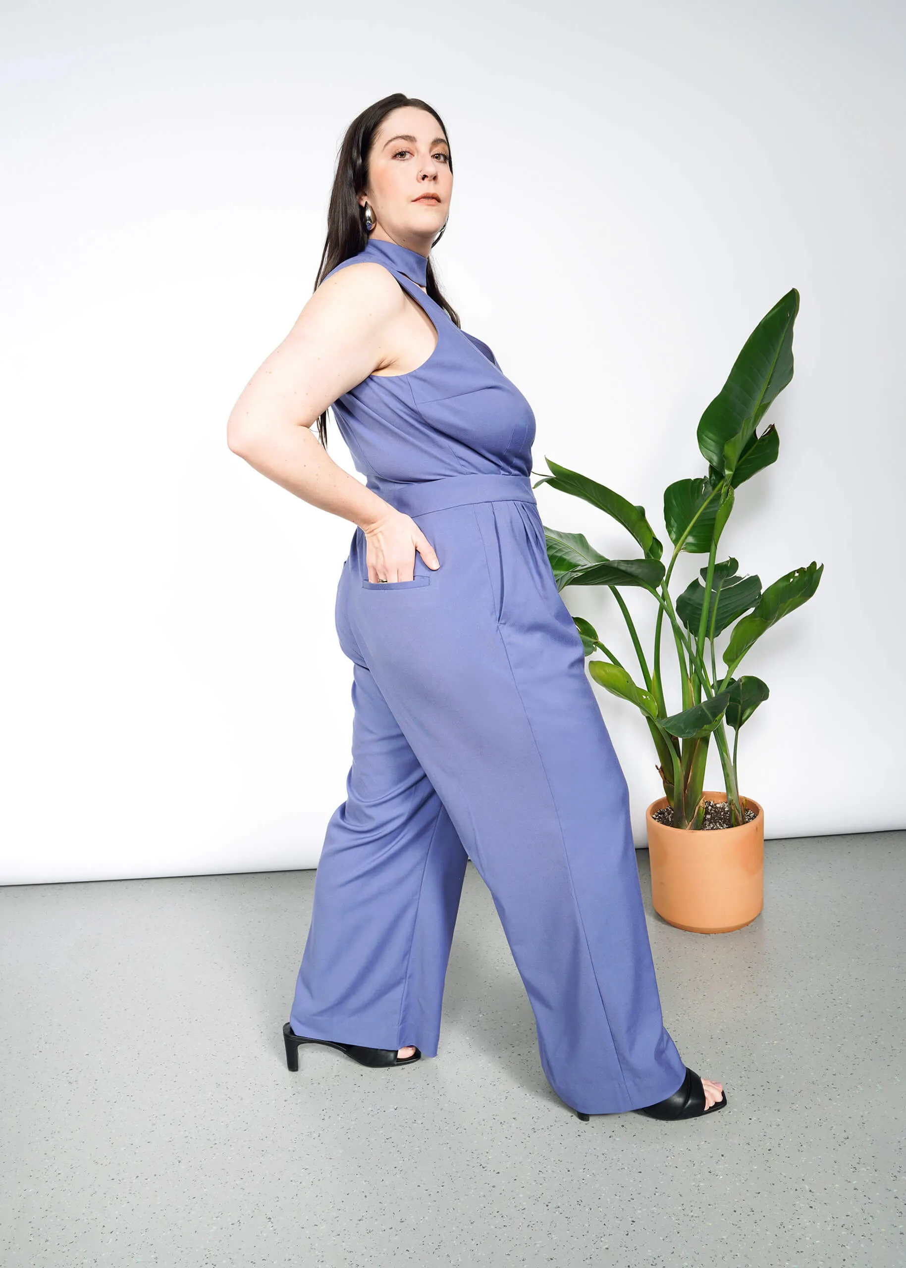 The Empower High Waisted V-Neck Jumpsuit