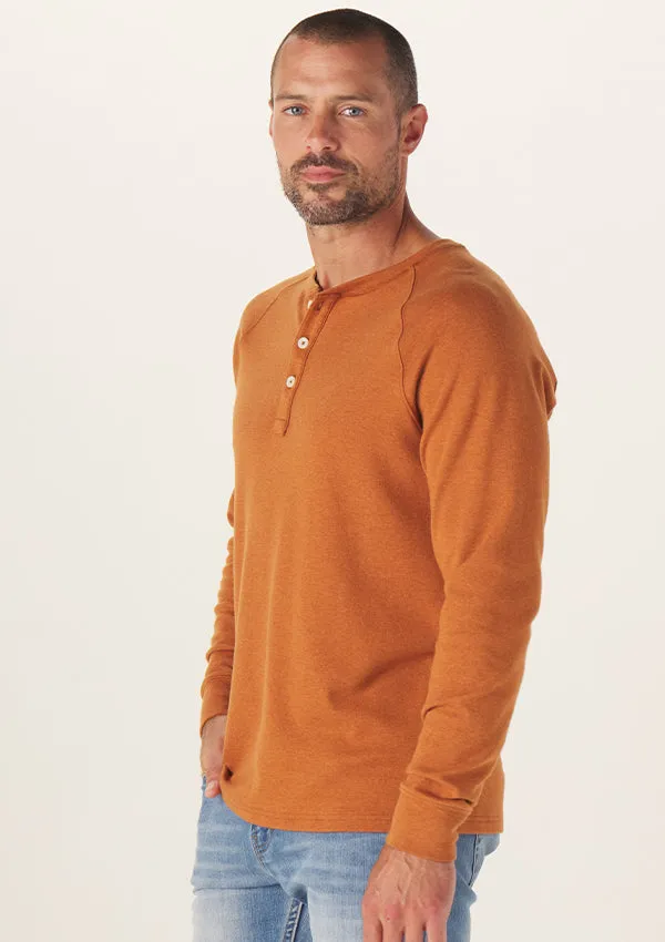 The Normal Brand | Puremeso Long Sleeve Raglan Henley | Men's | Almond