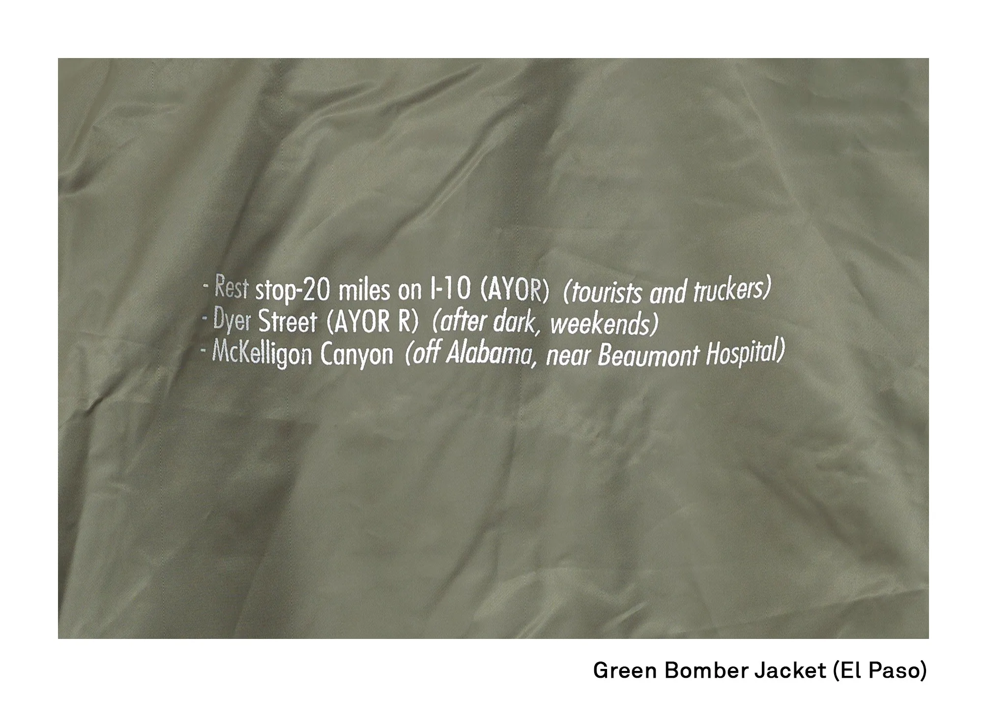 Tom Burr | Green Bomber Jacket (2019)