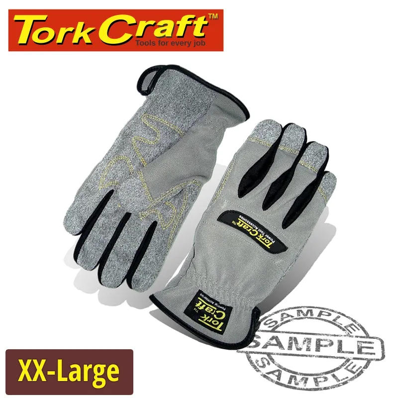 TORK CRAFT MECHANICS GLOVE 2X LARGE SYNTHETIC LEATHER PALM SPANDEX BACK GL14