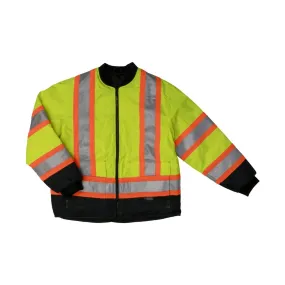 Tough Duck Men's Reversible Insulated Safety Jacket - Fluorescent Green