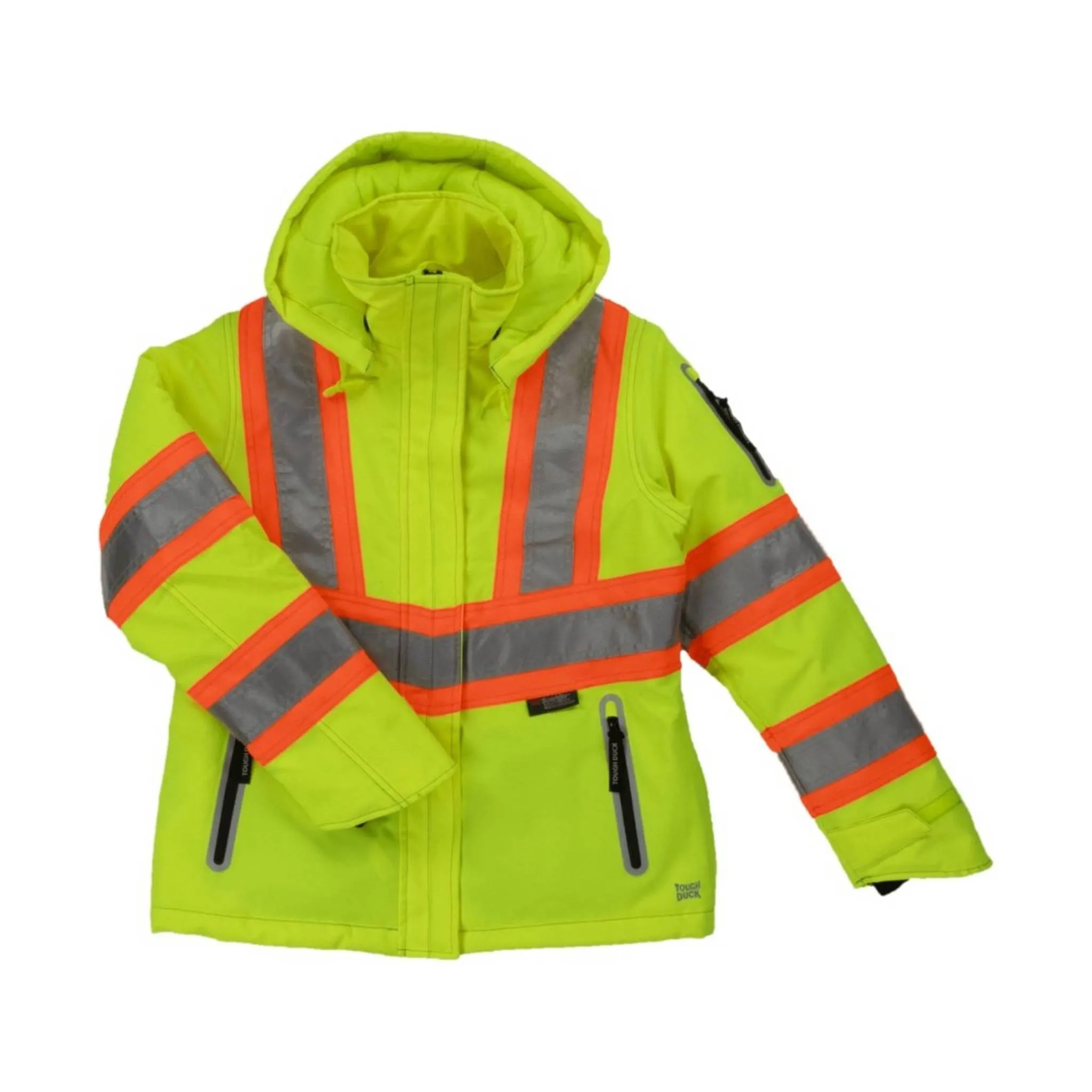 Tough Duck Women's Insulated Flex Safety Jacket - Fluorescent Green