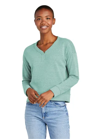 Tracey Perfect Tri Fleece V-neck Sweatshirt - Eucalyptus Blue