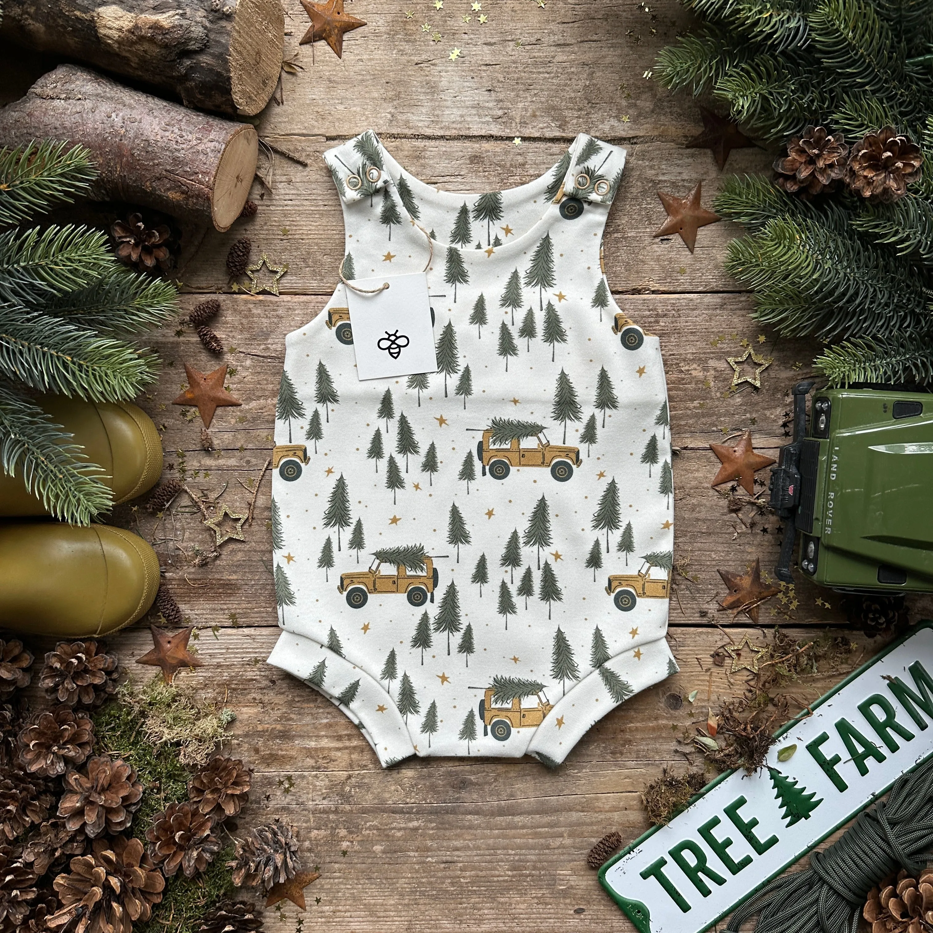 Tree Farm Truck Bloomer Romper | Ready To Post