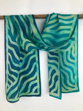 “Tropical Sandbar" - Hand-dyed Silk Scarf - $125