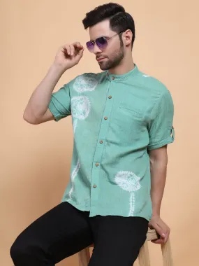 Turquoise Tie & Dye Men Shirt