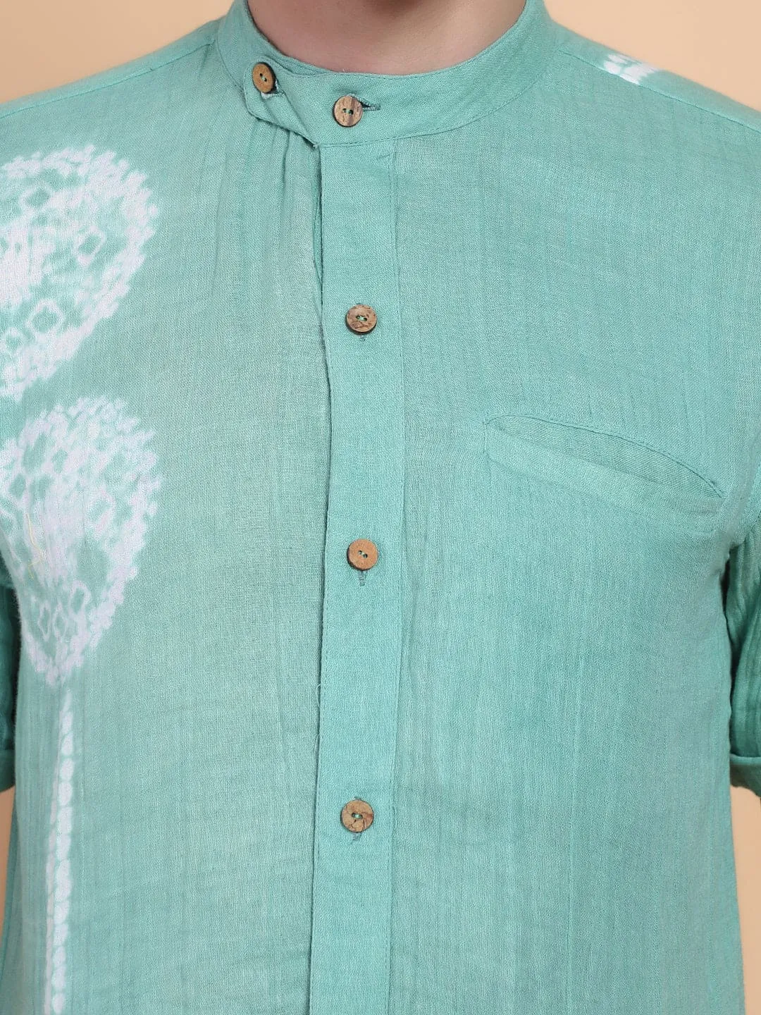 Turquoise Tie & Dye Men Shirt