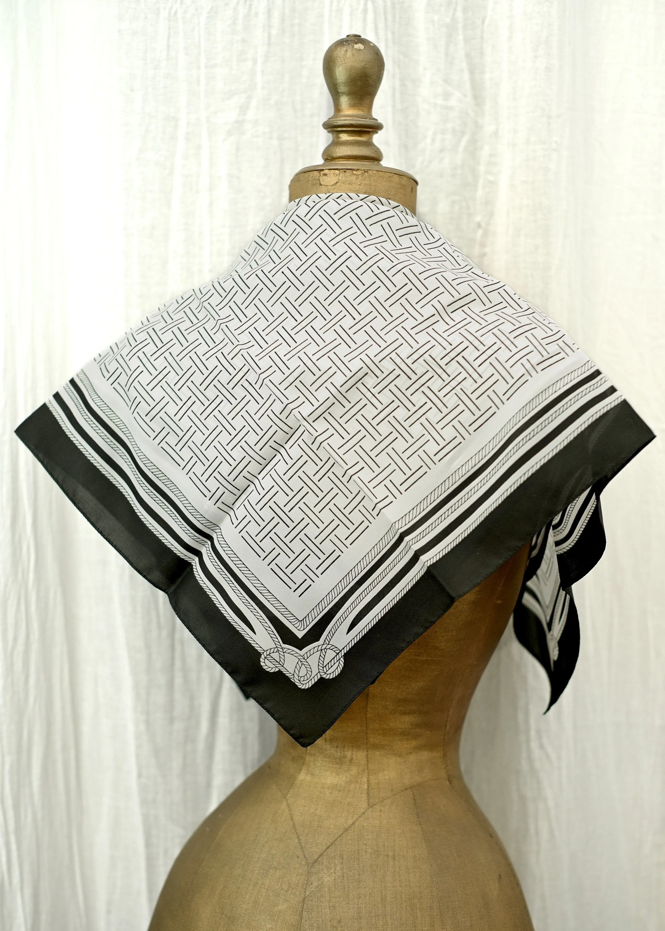 Vintage Black and White Square Scarf • Debenhams