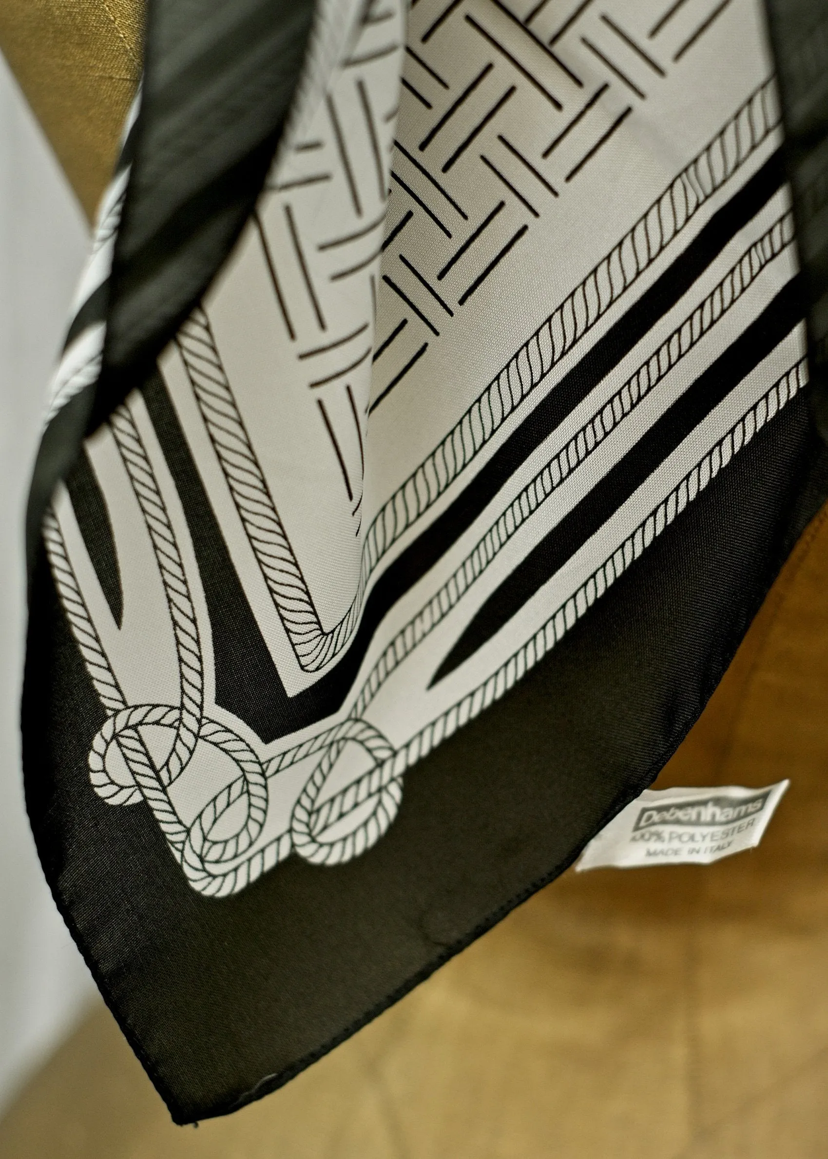 Vintage Black and White Square Scarf • Debenhams