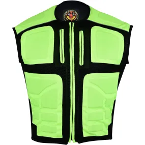 Warrior Gears® Textile Mesh Motorcycle Vests for Men, Men's Padded Motorbike Vest Waistcoat-Hivis