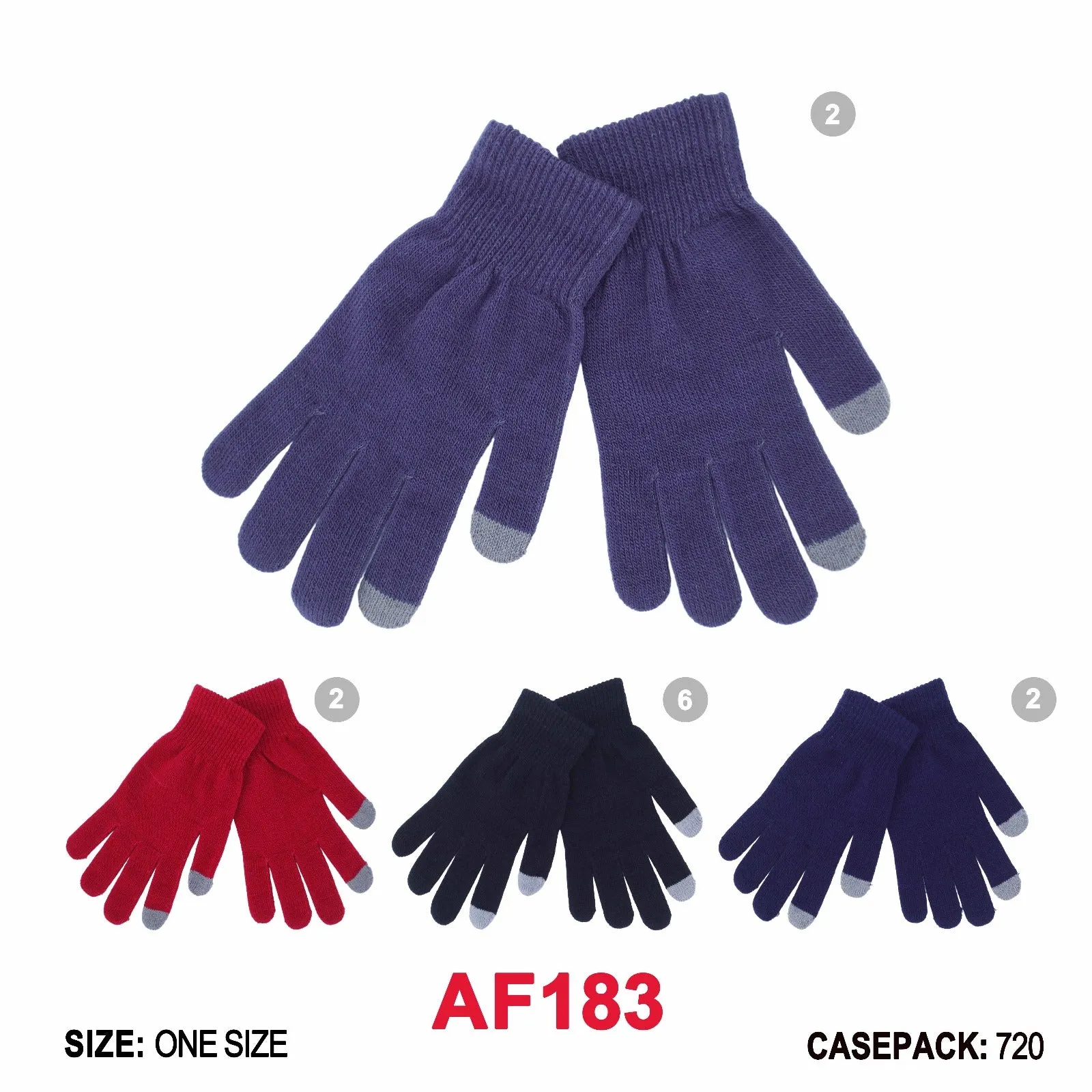 Wholesale One Size Knit Touch Screen Gloves AF183