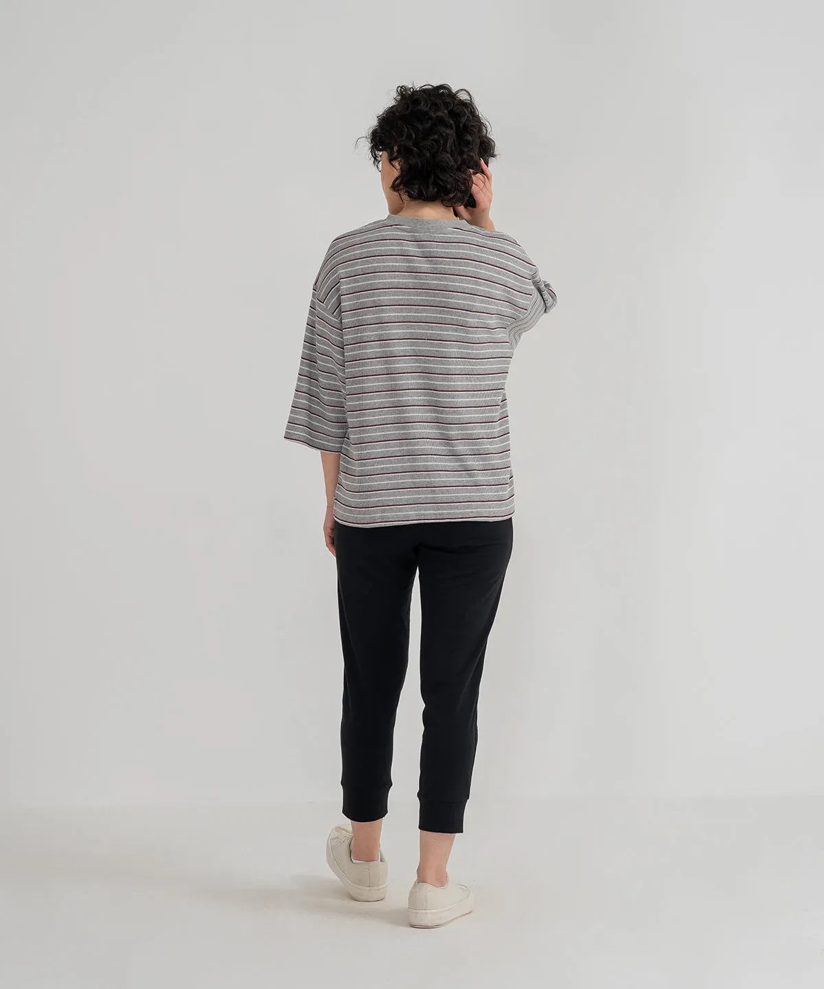 Women's Striped Henley Shirt