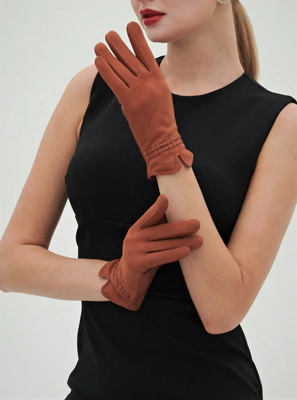 YISEVEN Womens Sheepskin Suede  Leather Gloves