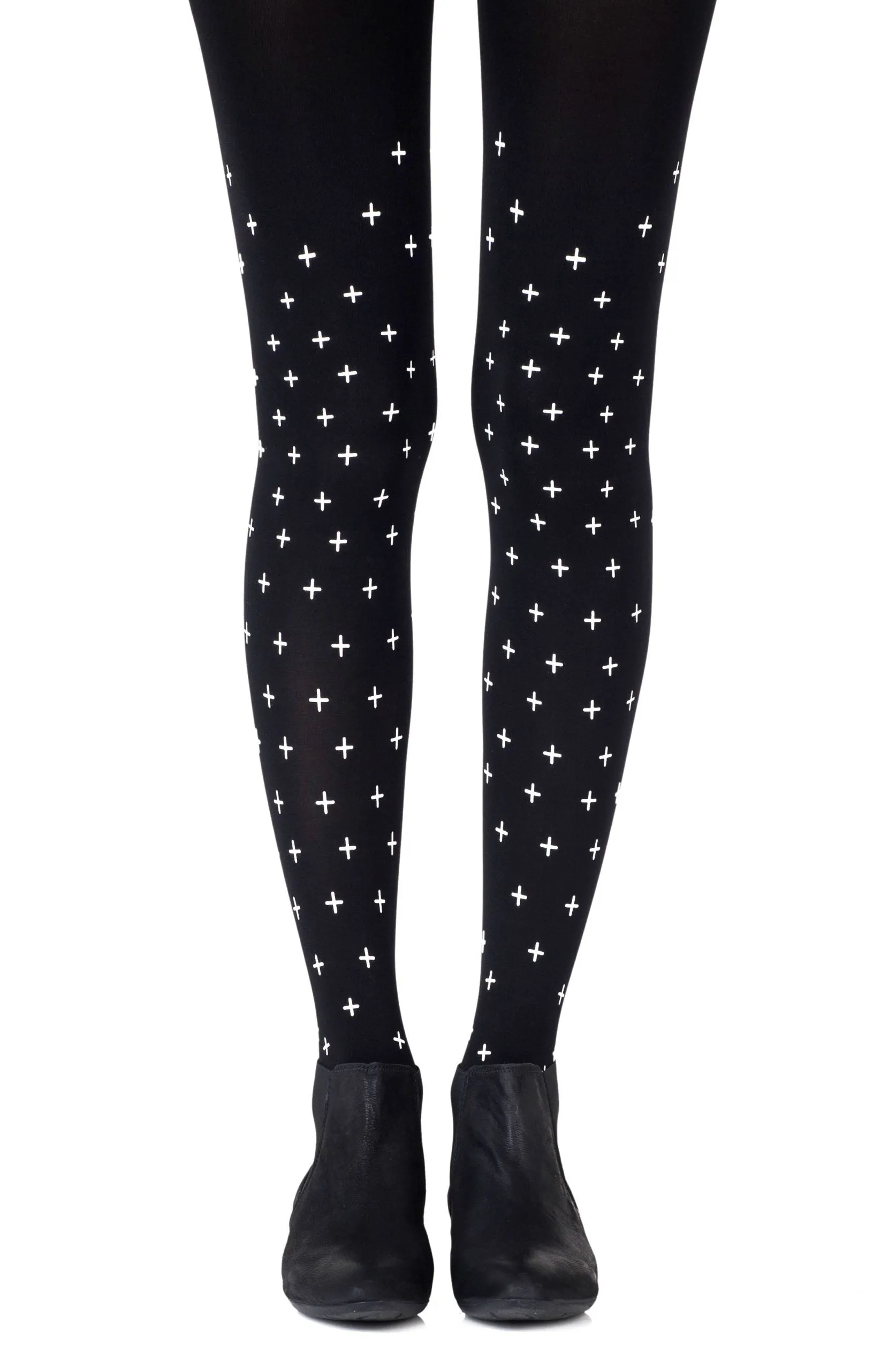 Zohara "You   Me = Love" Black Tights