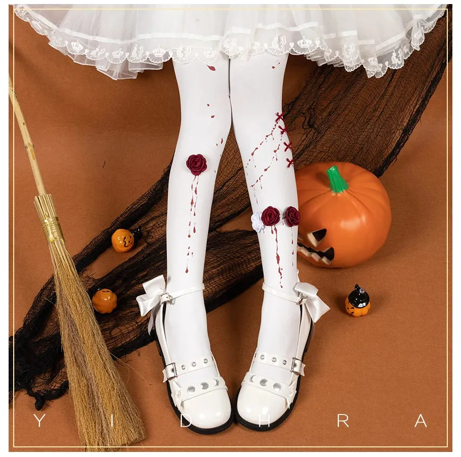 Zombie Bride ~ Gothic Lolita Tights by Yidhra